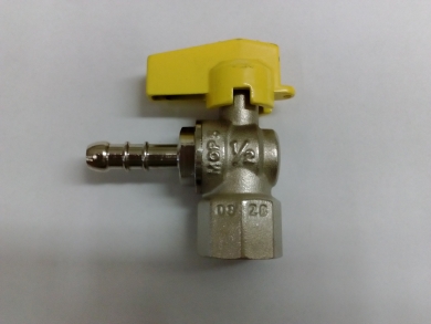 Nestekaasuventtiili 1/2" SK - 9,8 90° perhoskahvalla 1/2" SK - letkuliitin 9,8