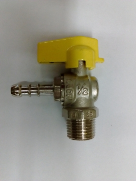 Nestekaasuventtiili  1/2" UK - 9,8 90° perhoskahvalla 1/2" UK - letkuliitin 9,8