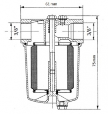 Öljysuodatin ITA 14 K75 Ø 61 3/8 kierre