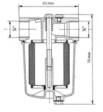Öljysuodatin ITA 14 K75 Ø 61 1/4 kierre